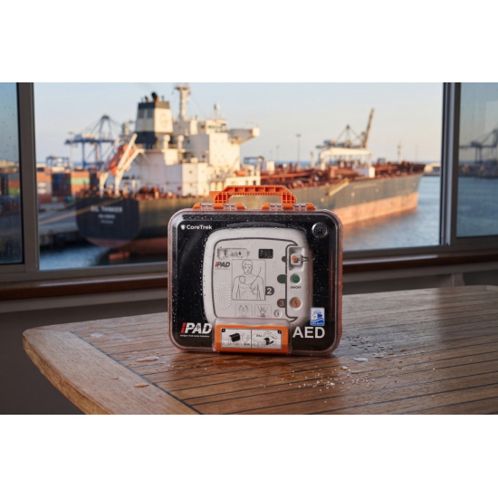 ДЕФИБРИЛАТОР ЗА ПЛАВАТЕЛНИ СЪДОВЕ iPAD CU-SP1 — МОРСКИ ПАКЕТ С КУФАР IP66