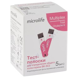 ТЕСТ ЛЕНТИ MICROLIFE MULTIPLEX ЗА ОБЩ ХОЛЕСТЕРОЛ — 5 БРОЯ