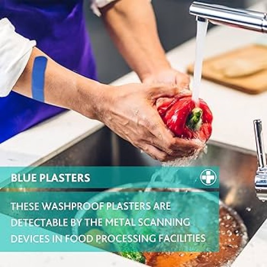 СИНИ ПЛАСТИРИ ЗА РАНИ ЗА ХРАНИТЕЛНА ЗОНА - АСОРТИ 100 БР.