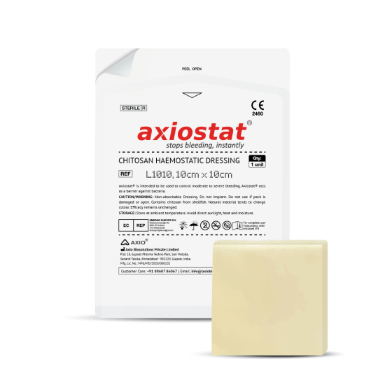 Хемостатична превръзка Axiostat — 8х8 см