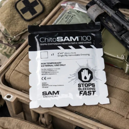 ХЕМОСТАТИЧНА МАРЛЯ SAM® CHITOSAM™ 100 -10 СМ х 10 СМ